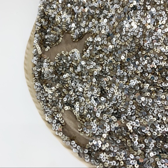 Scala Silver Metallic Sequin Strapless Gown Tail 6 - Picture 7 of 9